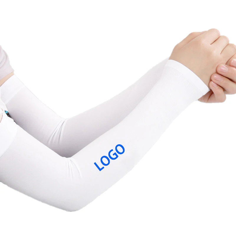 Fashion women ice silk arm sleeve uv protection customize white arm sleeves