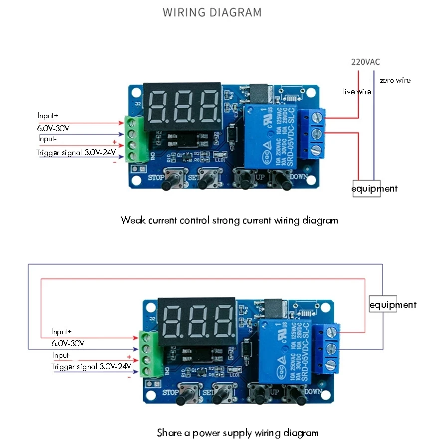 DDC-431 Timer Delay Relay Switch DC 6-30V Timer Relay with Sleep Mode, Stop Function, Digital LED Display Delay Controller