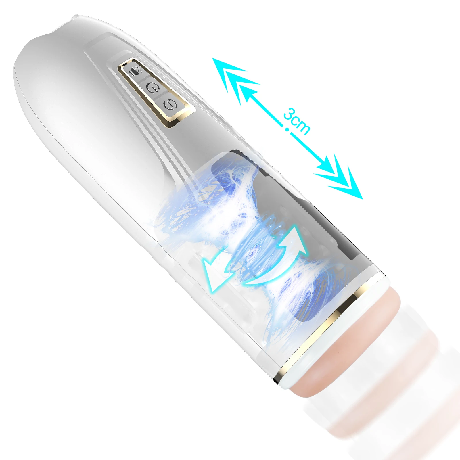 Juicy Lamour 0.72Kg Rotating Telescoping Male Masturbator Automatic Masturbation Machine Sex Toys For Men Latex