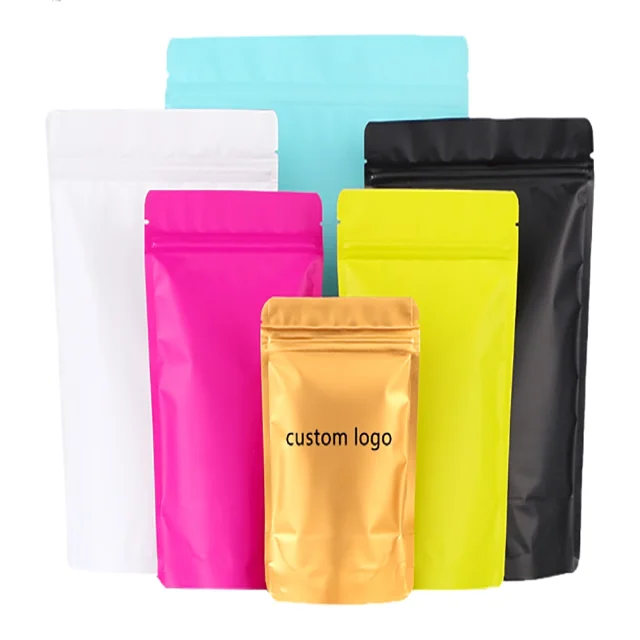 Custom Printed Foil Laminated PET/PE Ziplock Bags Resealable Smell Proof Packaging Edibles Candies Gummies Tea 3.5g Mylar Bags