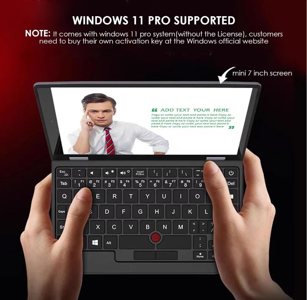 Factory 7inch Mini Laptop HD Touch screen Portable laptop mini Intel CPU Win11pro Laptop for Game Business Student computer pen