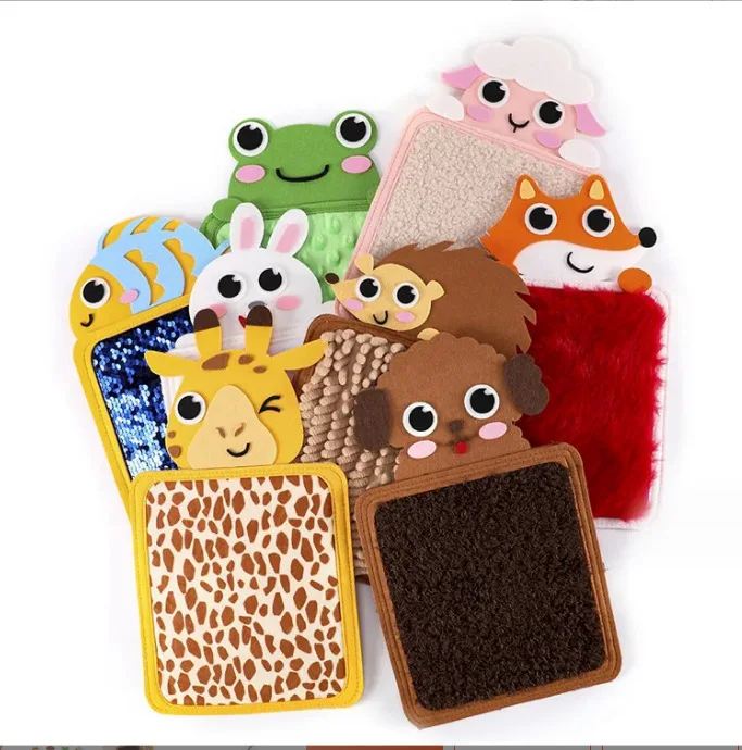8 Pcs Sensory Mats Animal tiles Pads Educational Tactile Sensory Toys Assorted  Walls Panel  Mats Toys for Boys Girls