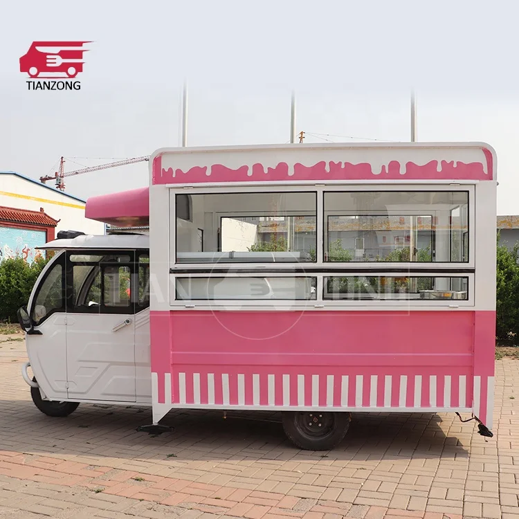 TIANZONG R8 electric tricycle food truck vegetable food trailers full equipped fruit piaggio ape electric tricycle food cart