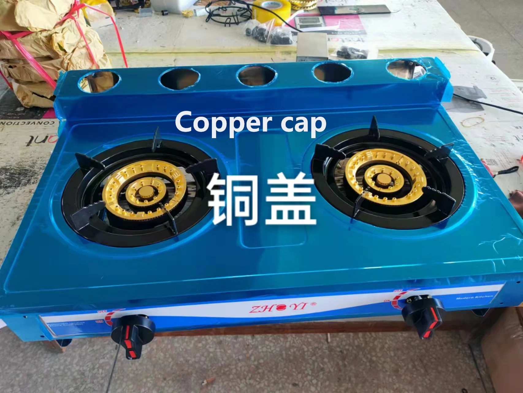 Portable Wok Cooker LPG Catering Burner Vertical Double Stove With Shelf Gas Stove Super Large Firepower Commercial