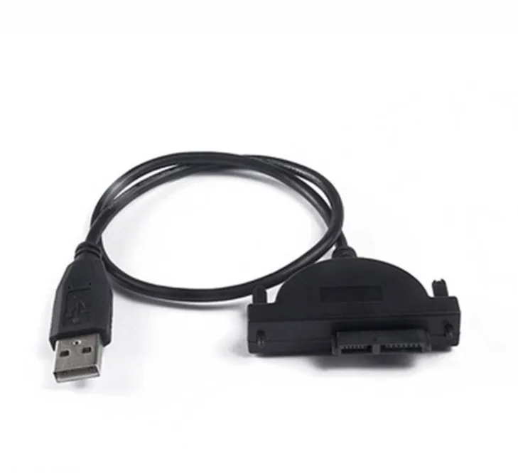 Hot Selling High Speed Black Data 2.5 Inch SSD HDD Hard Disk SATA to USB Cable SATA 7+6Pin USB 2.0 Sata Cable