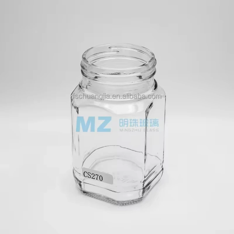 Food Grade Customized 440ml Jam Jar Canning Pepper Elliptical Base Jar Transparent Fruit Jam Glass Jar