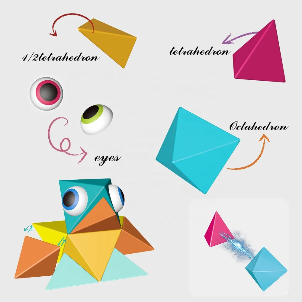 12 шт. в упаковке новые стильные пирамиды Магнитный пазл блочные DIY Творческий сделай сам собрать строительные блоки игрушки для детей расширить воображение