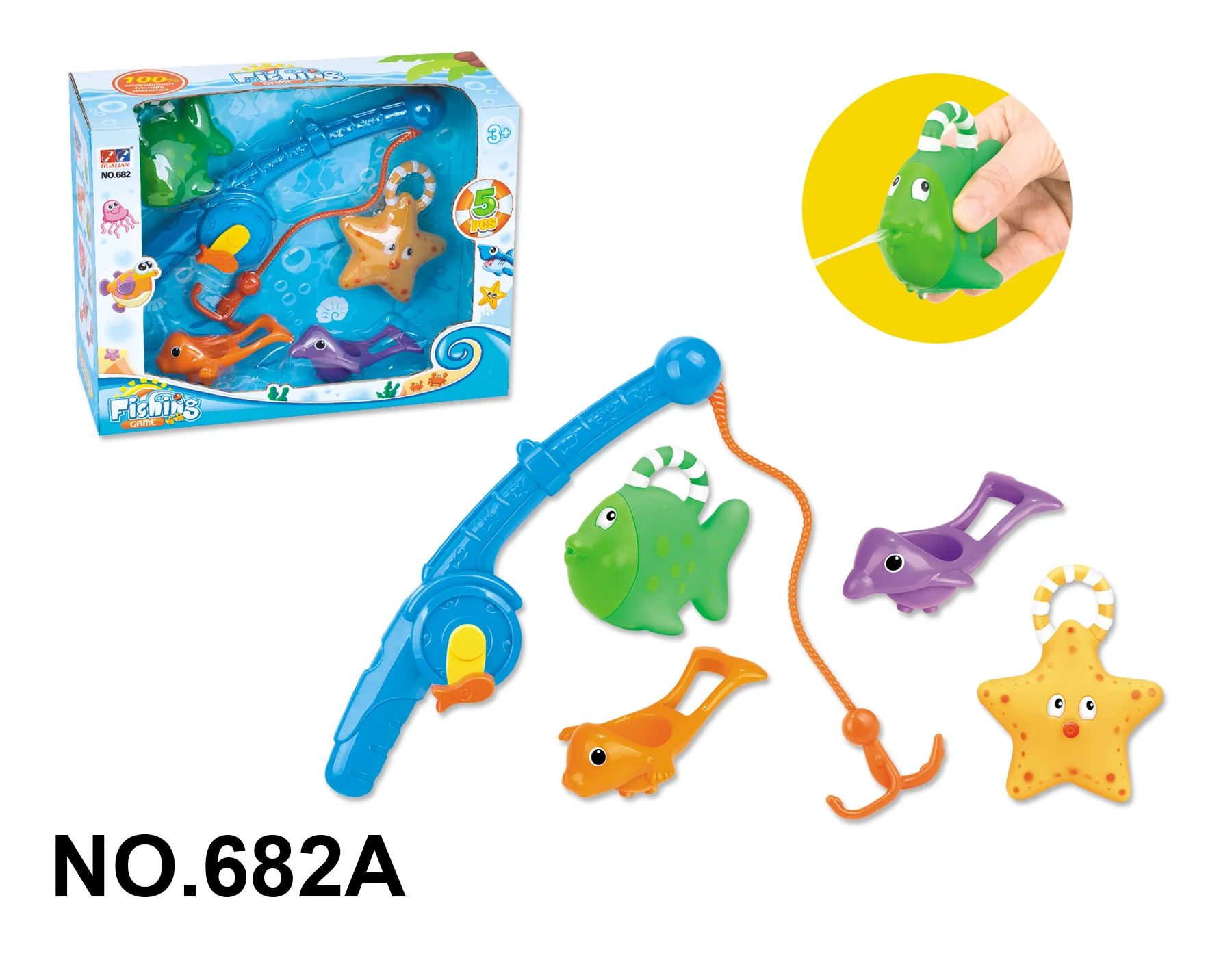 Fishing Toy Set Water Beach Toys Children Play set Fish Crab Sea Animal PVC Toys