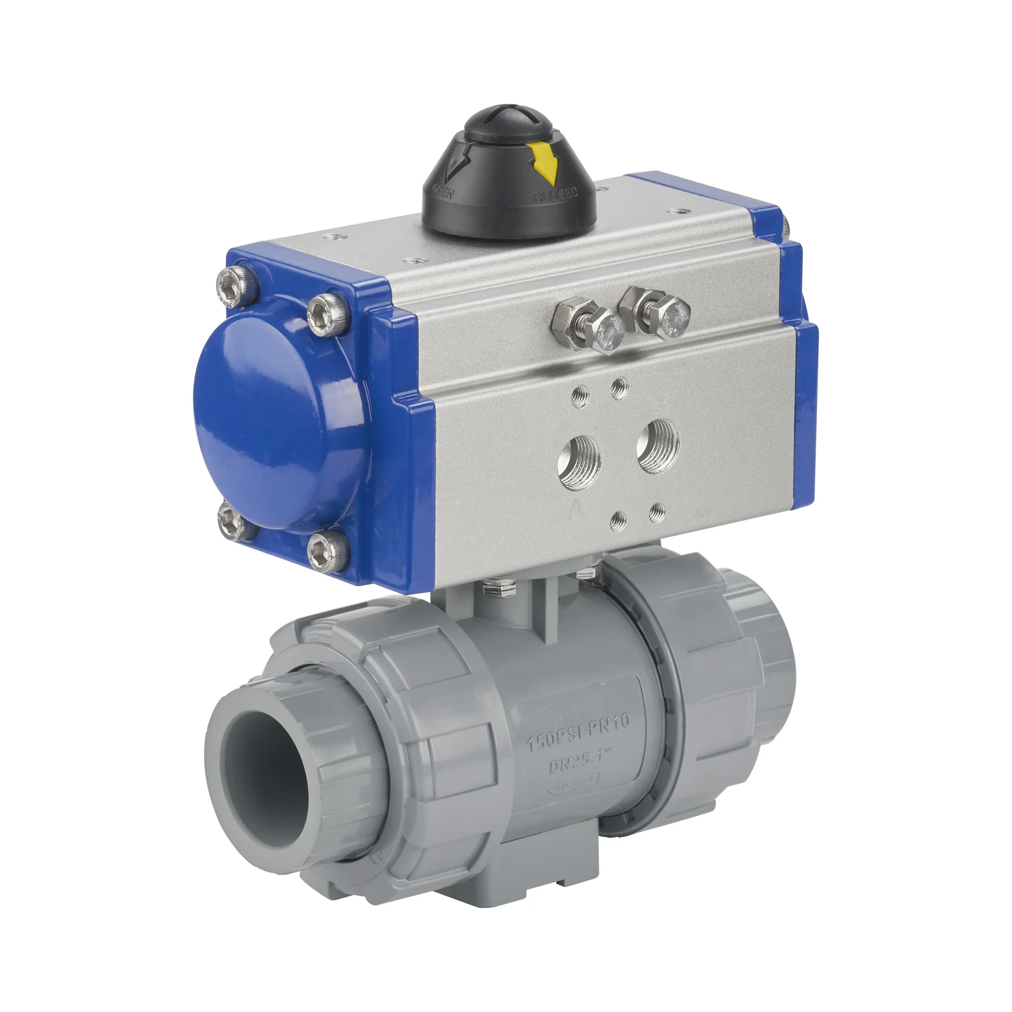 VINCER DN50 ON/OFF Type Double Union single acting double acting Pneumatic Control Pneumatic 2way 3 way PVC Ball Valve