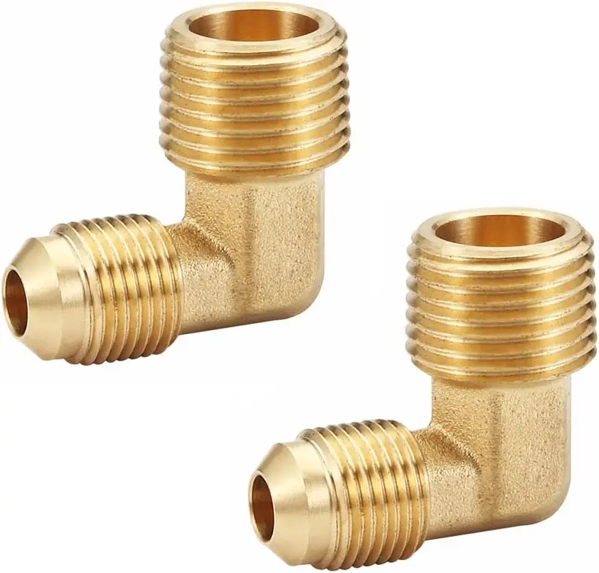 3/8 «NPT Male Flare x 1/2 дюймов male NPT 45 градусов SAE латунный локтевой фитинг