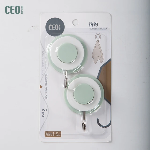 Strong Adhesive Hooks Plastic Wall Mounted Hanger Hook For Clothes