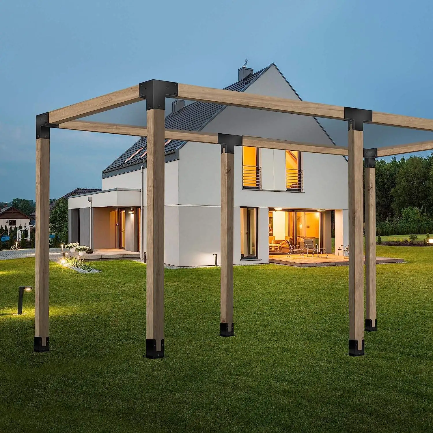 2x2 Pergola Bracket Corner Metal Bracket Kit Right Angle Pergola Kit for Gazebo Pergola Bracket Kit