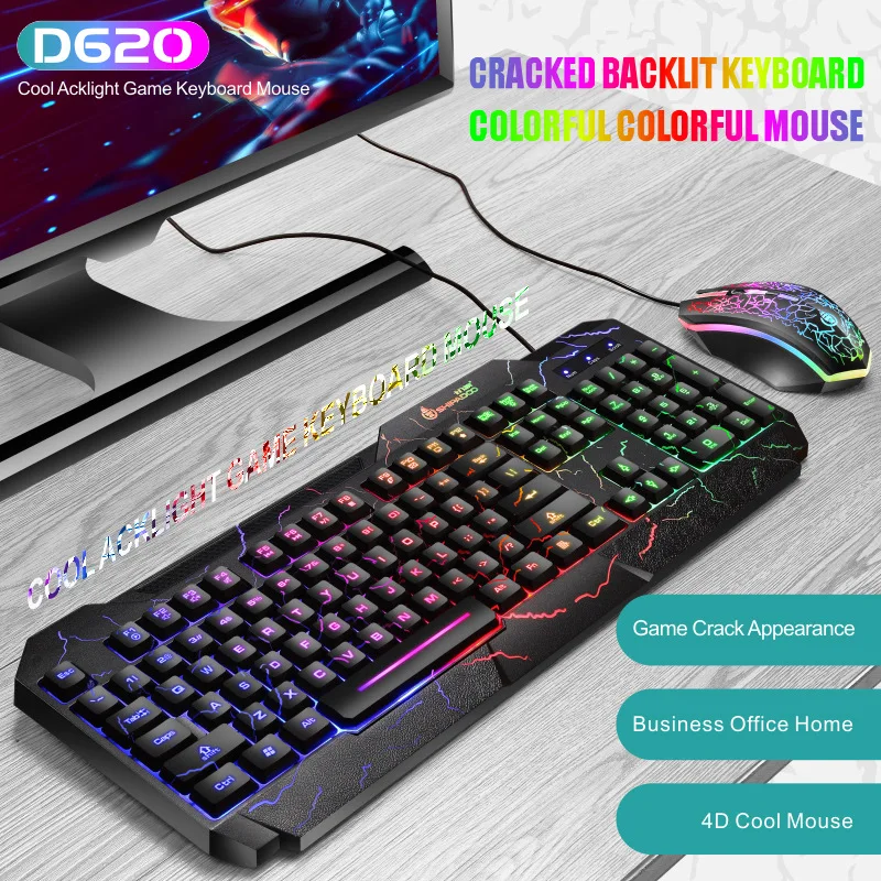 amazon top seller 2023 keyboard gaming mechanical custom usb ABS gaming illuminated keyboard and mouse set pc for games