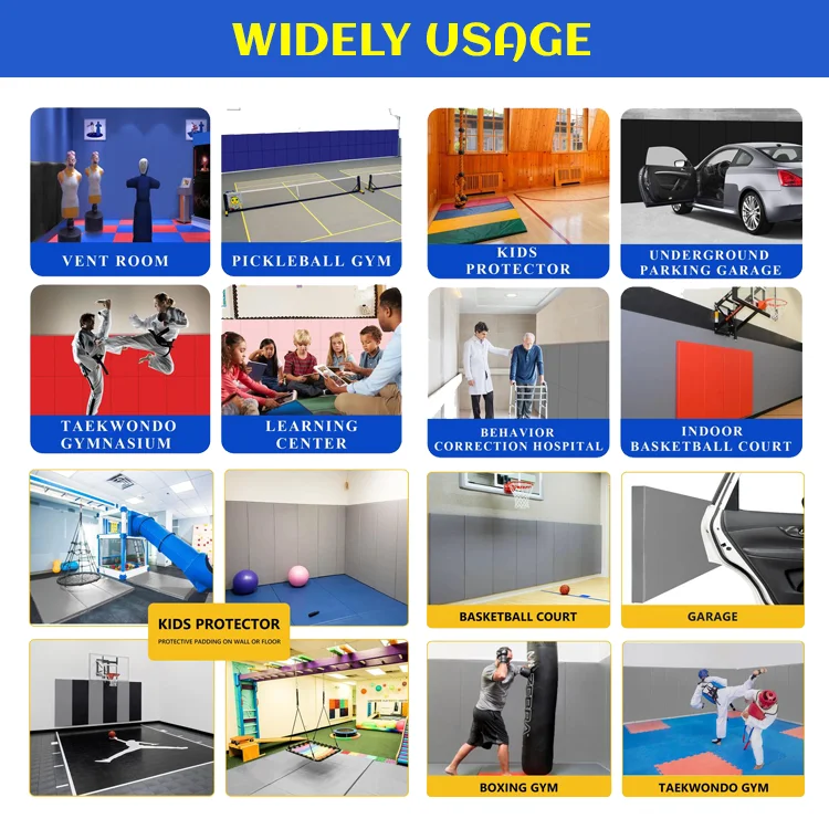 Hot New gym wall pads pvc leather surface wall padding EPE foam filler golf wall panels padding for sale