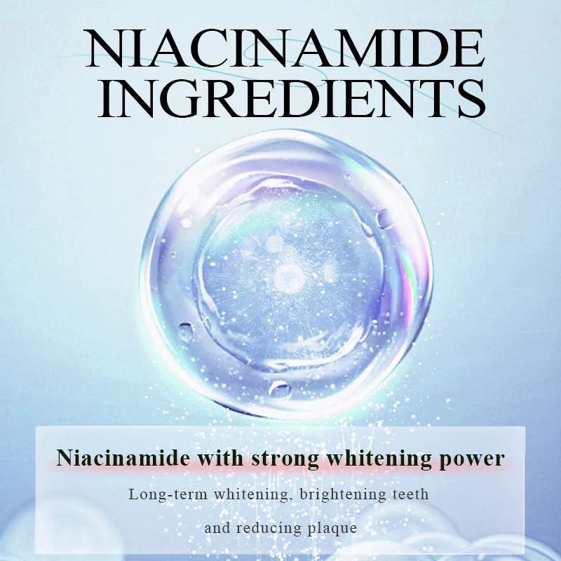 Private Label Niacinamide Whitening Toothpaste Tartar Yellow Teeth Removers Herbal Mint Flavor Tube for Adults Use at Home Hotel