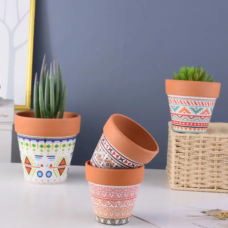 Hot sales Wholesale modern home garden tabletop decoration succulent pot custom terracotta ceramic flower pots