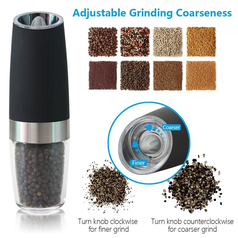 new design  Gravity Battery Operated Electric Salt and Pepper Mill