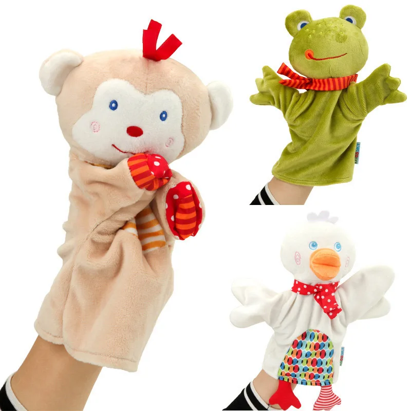 Early Education Fingers Animal Hand Puppet Dolls Telling Stories Stuffed Plush Toy Duck Monkey Frog Hand Doll Finger Puppet Toys