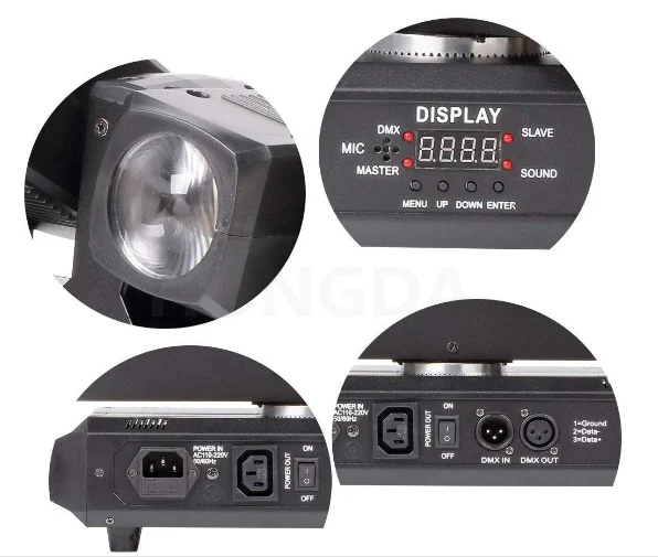 LED Moving Head Light Four-Headed Beam Spider Light 80W RGBW with DMX Suitable for Stage Party Disco Bar