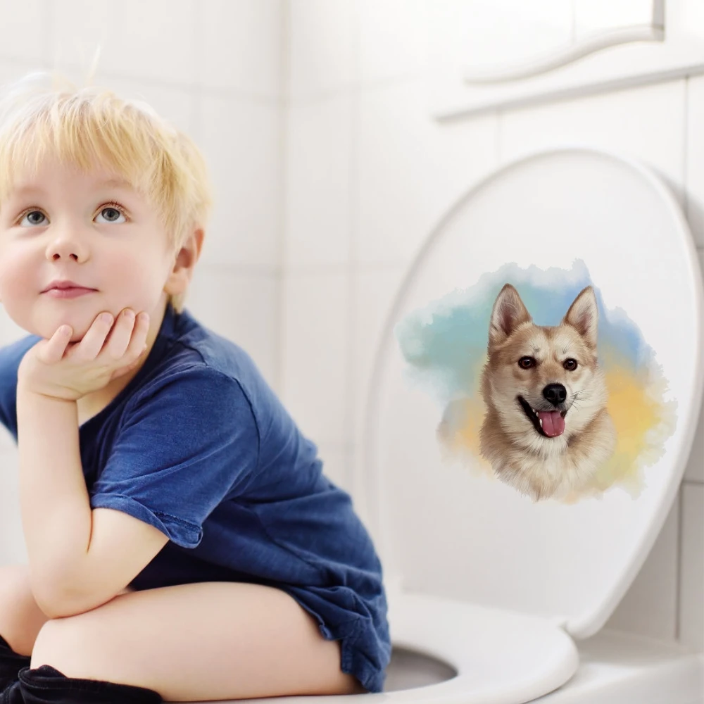 Наклейки для собак и кошек туалета ванной унитаза декоративные наклейки водонепроницаемые Мультяшные съемные из ПВХ