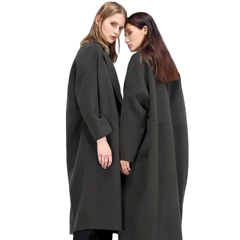 2022 шерстяное женское пальто с отложным воротником кашемировое в Корейском