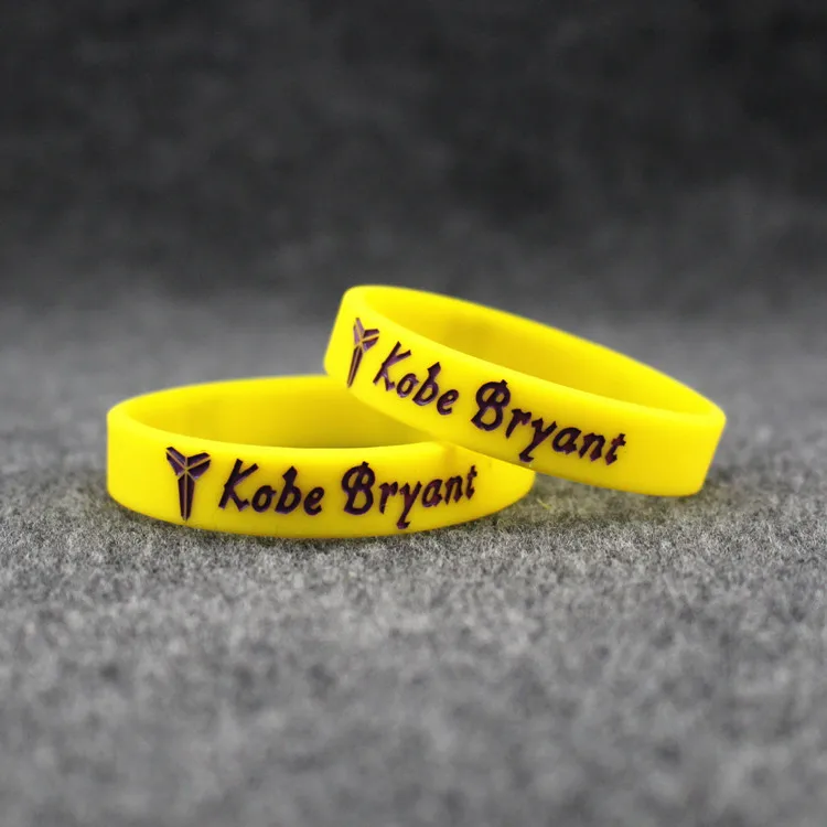 Factory Direct Cheap Engraving Wristband Personalized Promo Gifts Silicone Basketball Kobe Bryant Bracelet