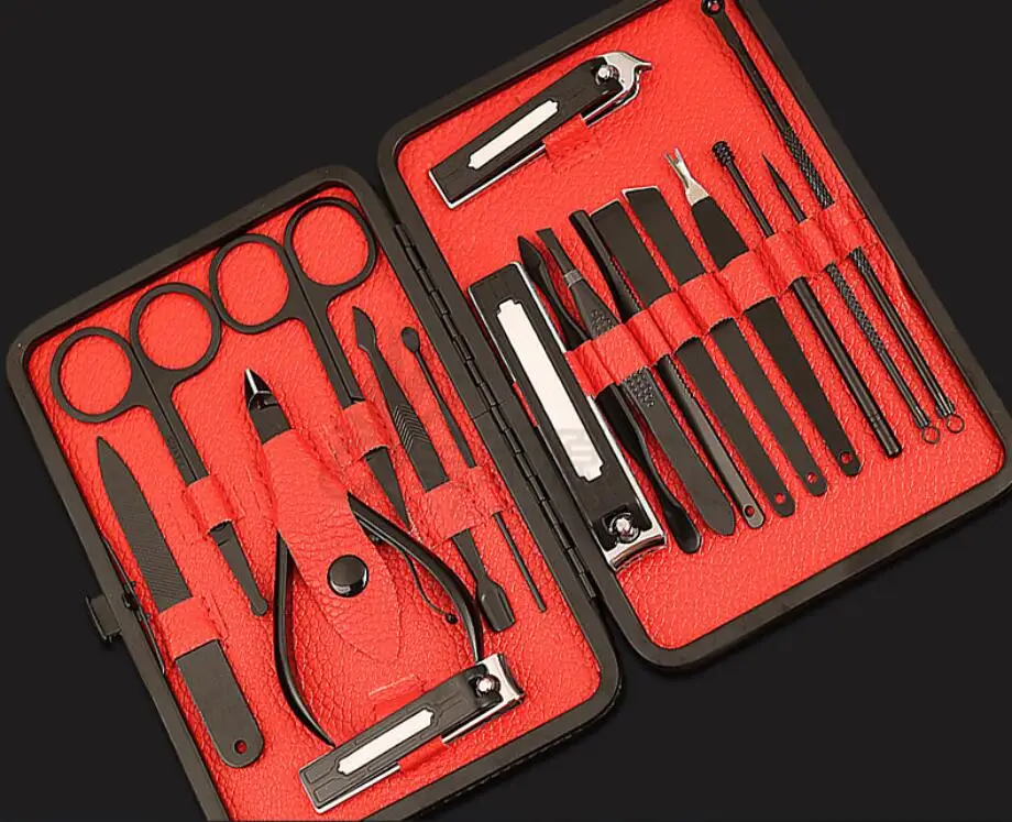 
18Pcs Professional Stainless Steel Manicure Nail Clipper Tools, Cheap Grooming Manicure Pedicure Set For Men and Women 