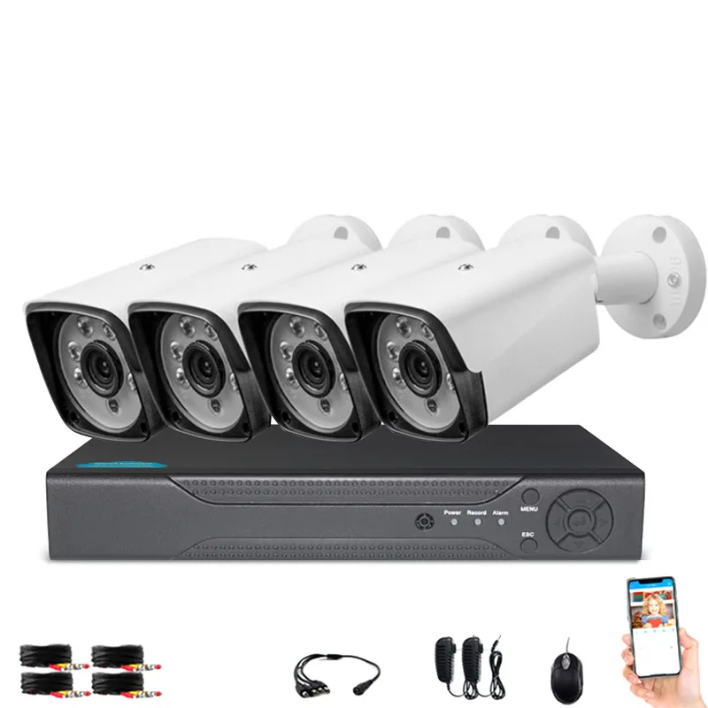 2MP 4CH Outdoor Indoor Metal Camera AHD Home Security cctv camera with dvr hdcvi hikivision digital video recorder