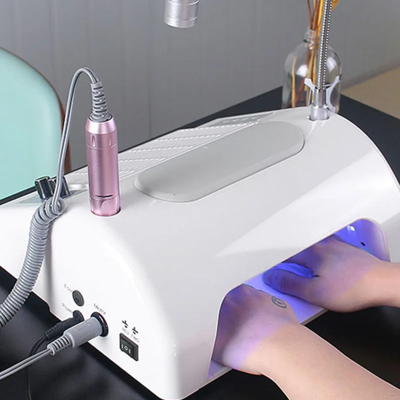 5 In 1 Electric Nail Drill Polisher Uv Led Lamp Gel Dryer Nail Dust Collector Multifunction Nail Machine For Salon