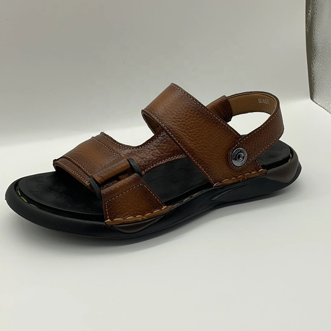 Wholesale Daily Wear Handmade Stitching Pure Leather Sandals For Men