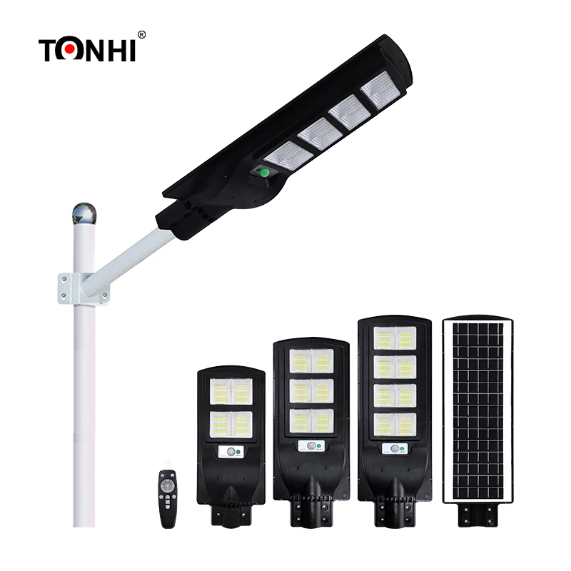 All in one solar led street light with remote control and radar   120w high power for  street light