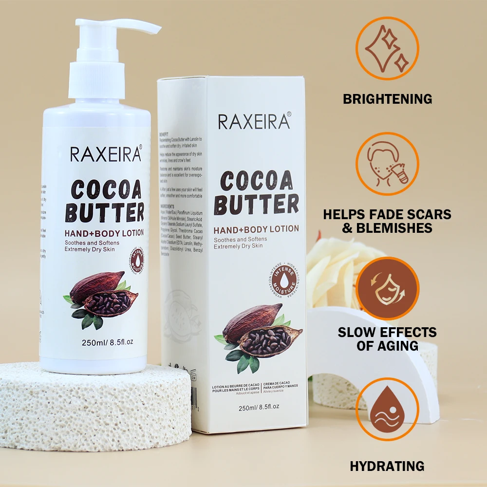 Private Label Body Lotions Whitening Brightening Hydrating Cocoa Butter Hand Body Whitening Lotion For Lotion