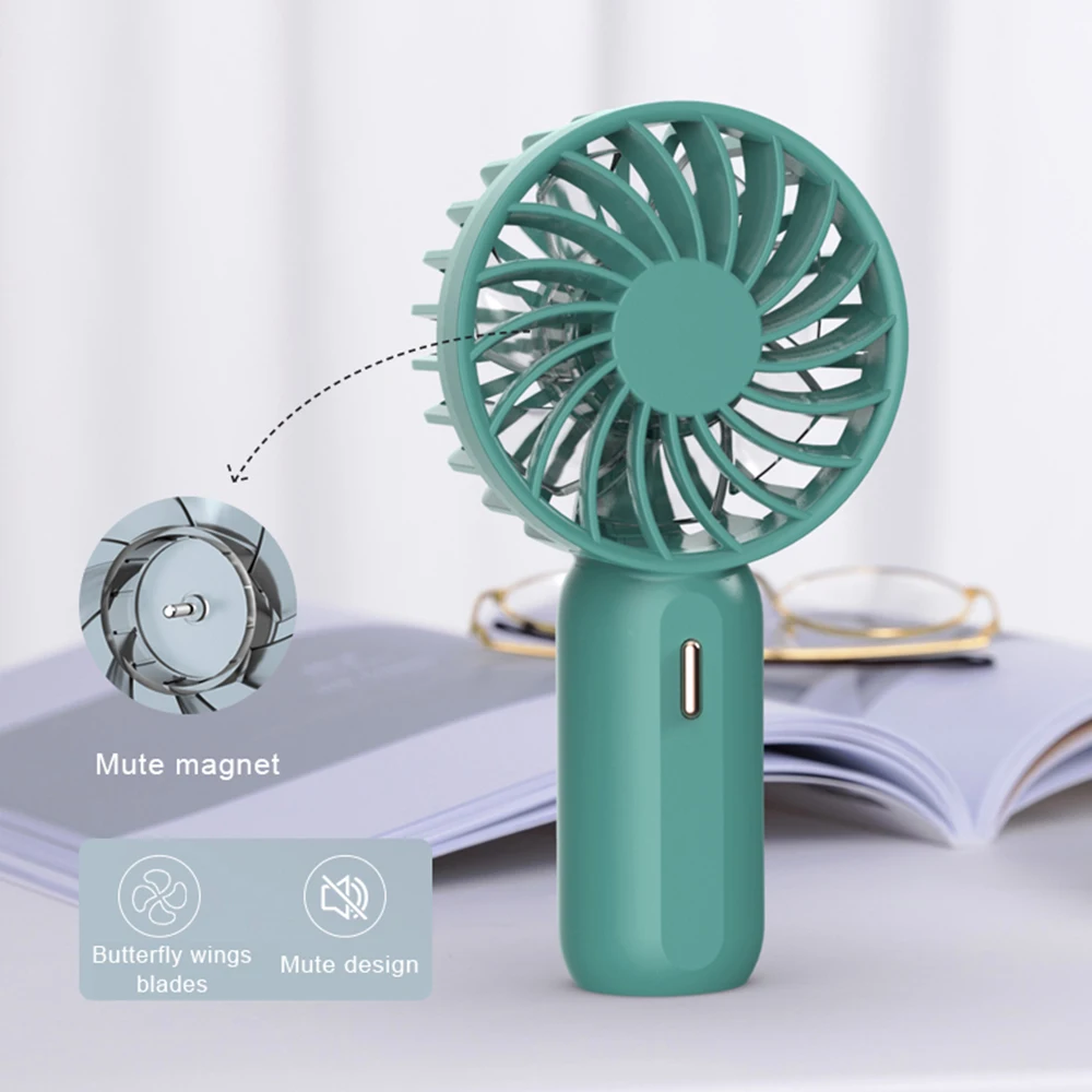 Portable Handheld Mini Fan Ventiladores USB Rechargeable Cooling 3 Speeds Personal Small Pocket Fan For Women Makeup Lash Drying