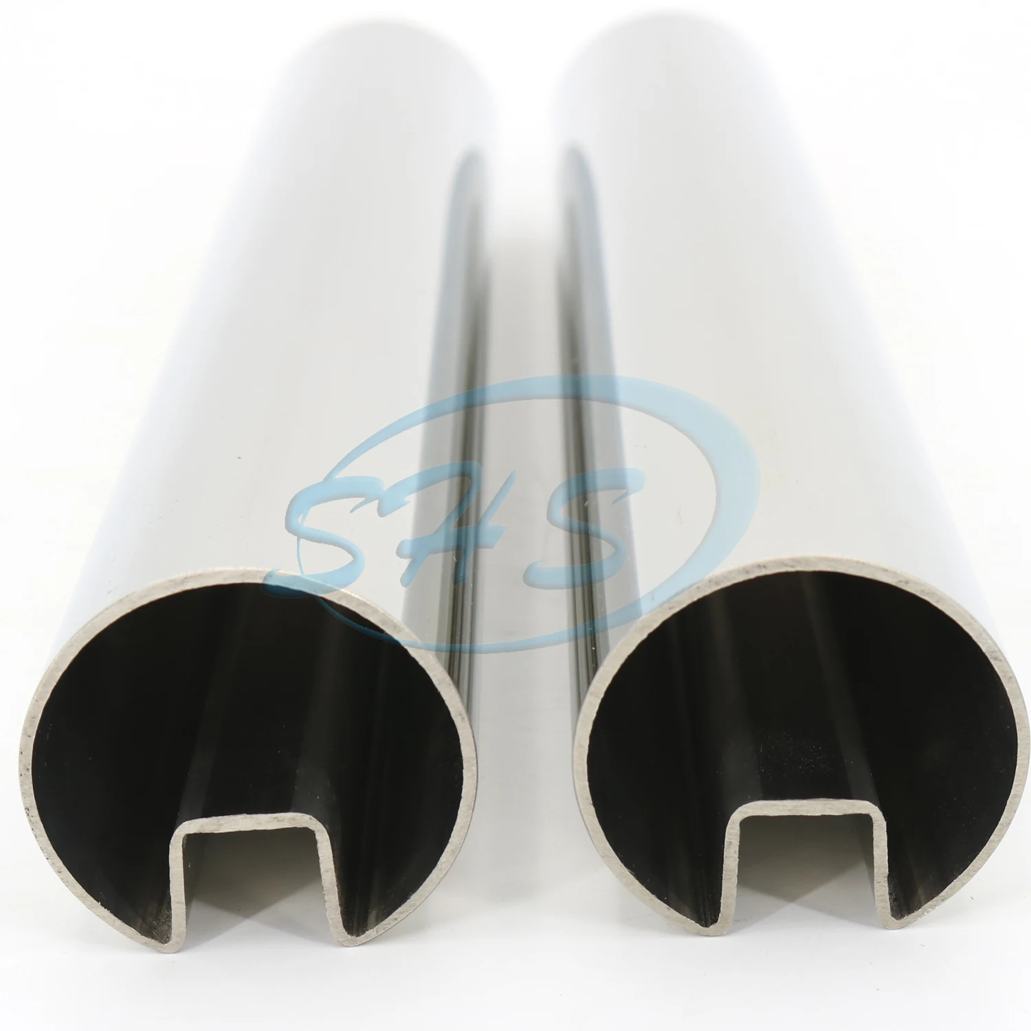 42.4mmx24x24 Stainless Steel Round Single Slot Tube AISI 316 grade ASTM A554 U-Shaped Steel Pipe for glass balustrade system