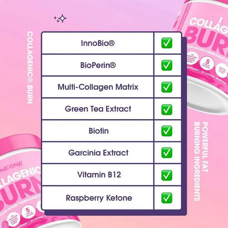 Collagen Burn Collagenic Fat Burner Thermogenic Weight Loss Management Energy Youthful Skin powders