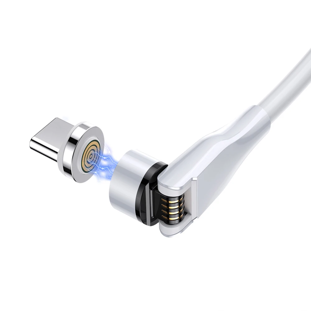 Магнитный вращающийся USB-кабель для зарядки, USB-шнур, кабель 3 в 1, зарядное устройство, беспроводной зарядный адаптер, быстрая зарядка, магнитный светодиодный кабель для телефона