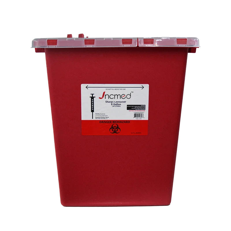 JCMED Plastic sharps container 8 gallon  bin medical pure syringe with box