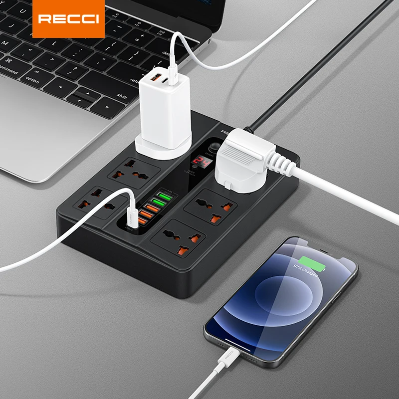 USB Cable Charger intelligent bar plugs home and office overload protection switch socket multi-hole high-power junction board