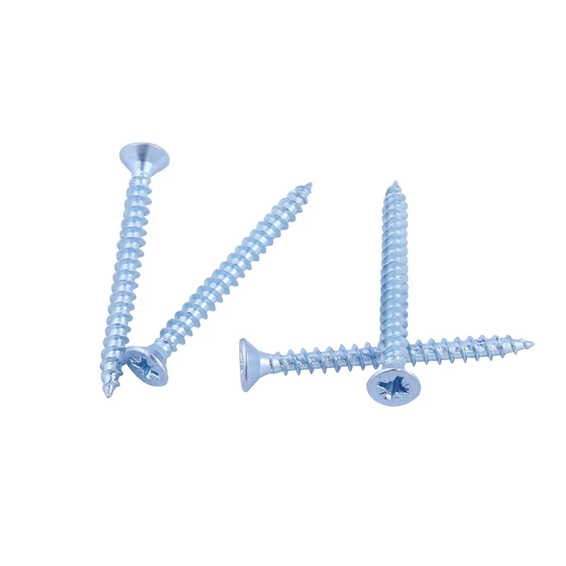 White Zinc Plated Carbon Steel Chipboard Screws Made In China