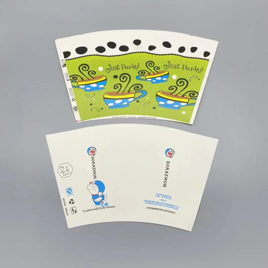 
High quality wood pulp food grade pe coated paper cup fan 