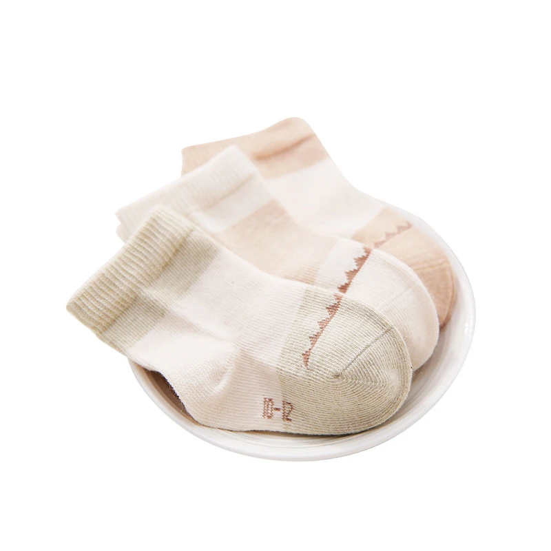 2020 newest design baby socks natural colored cotton knit kids warm cotton socks