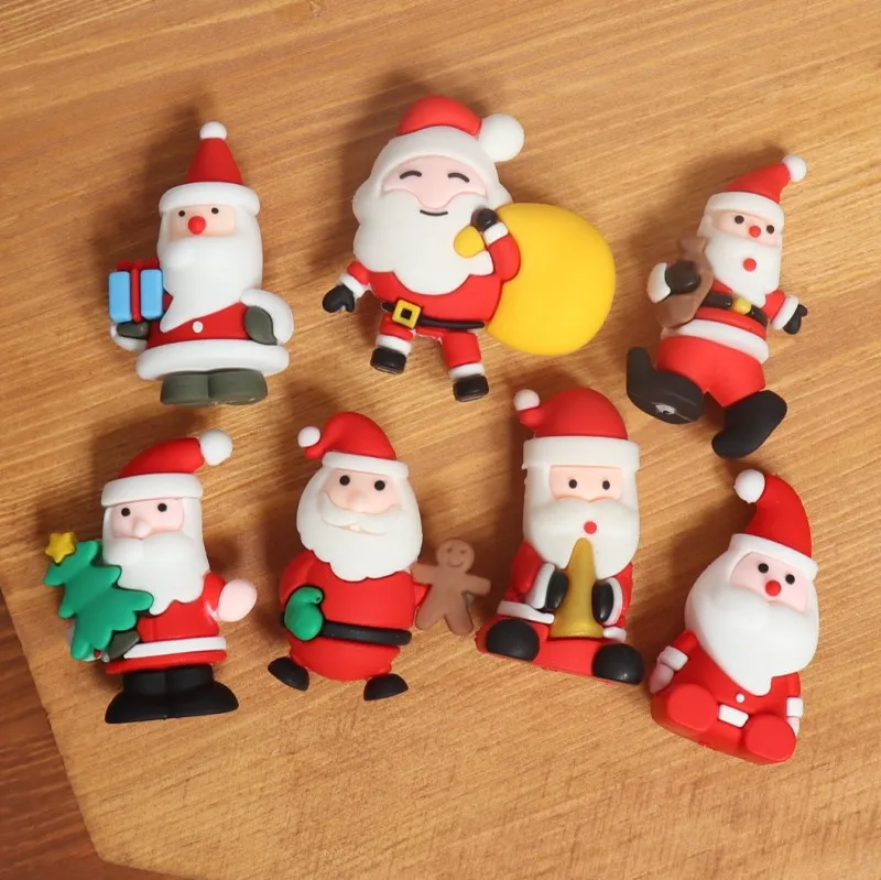 Christmas party decoration hot sale baking festival pvc dessert cupcake ornament toy 3d green tree christmas cake topper