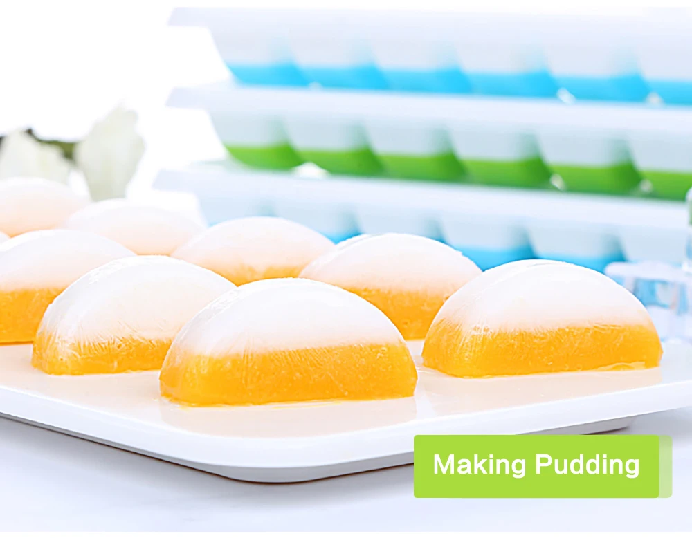 Easy Release Clear Ice Cube Trays, 16 Cube Trays Ice Maker Moulds with Removable Lids