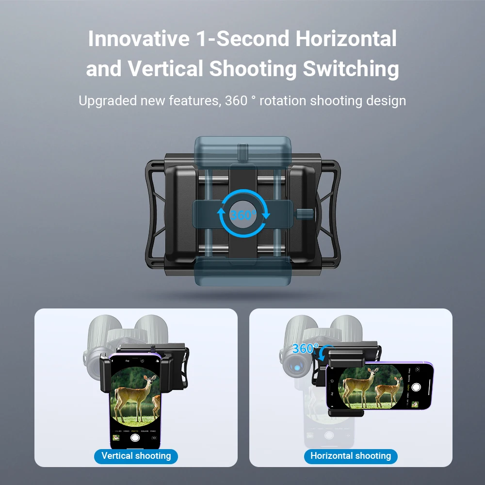 Apexel Universal Rotatable 360 Degree Eyepiece Connector Clip for Binoculars Monocular