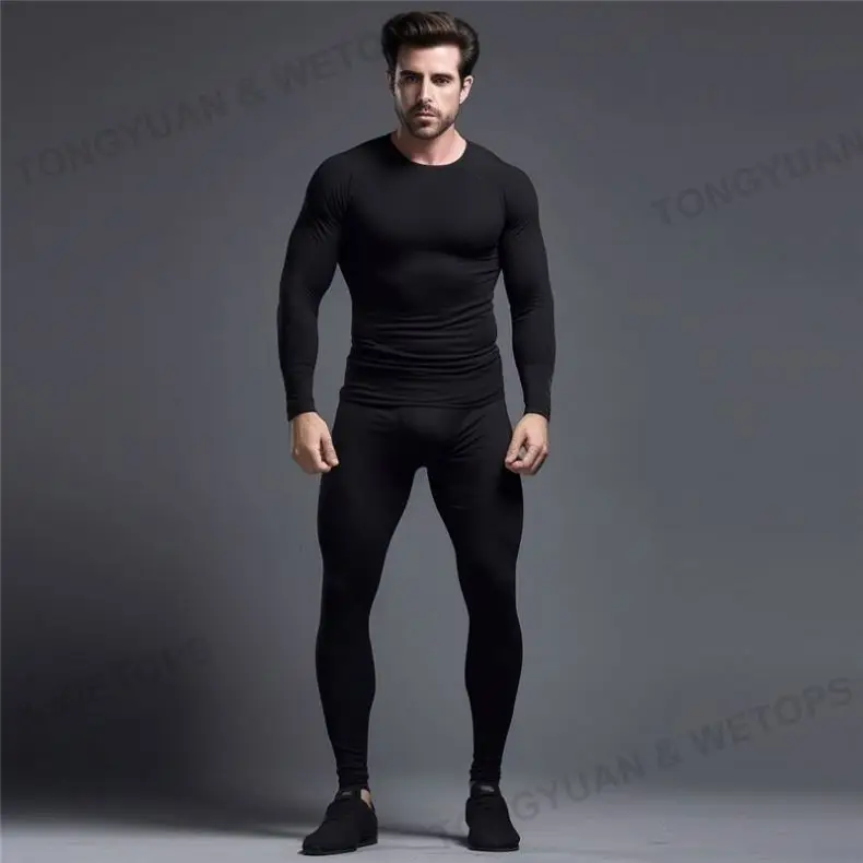 Winter Thermal Underwear Men Warm First Layer Man Underpants Set Fleece Quick Drying Long Johns Pants