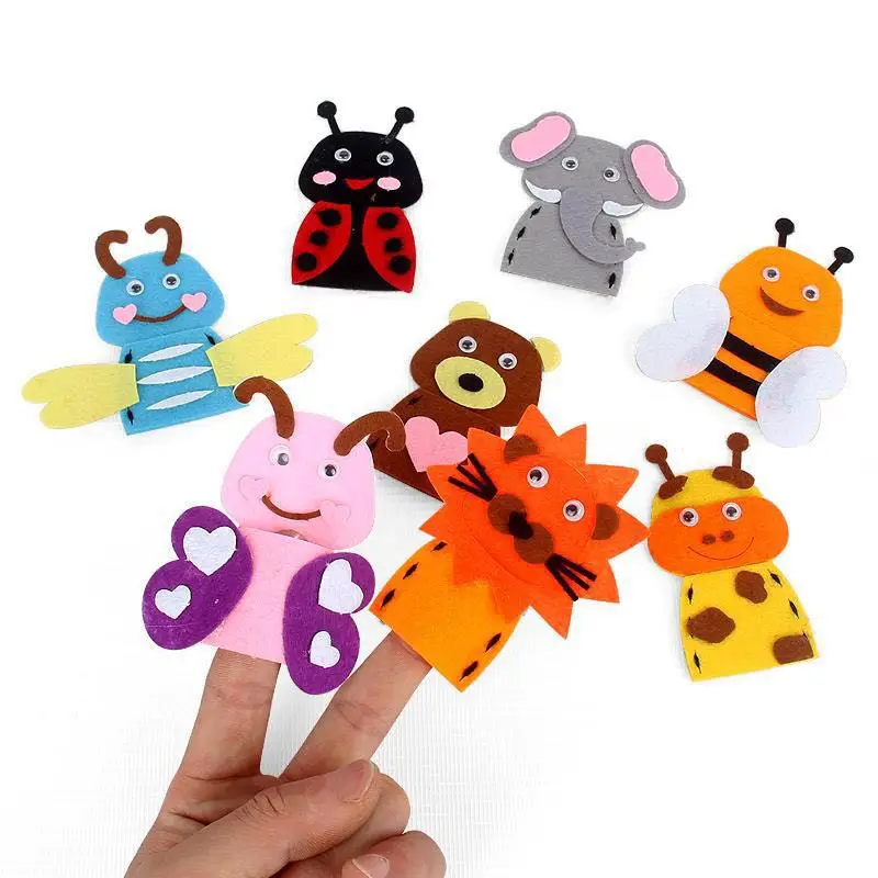 Custom wholesale dog elephant finger puppets stuffed toys