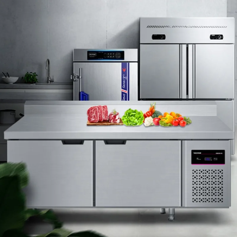 Commercial Restaurant Kitchen 6 Door Large Capacity Direct Cooling Upright Refrigerators Freezers