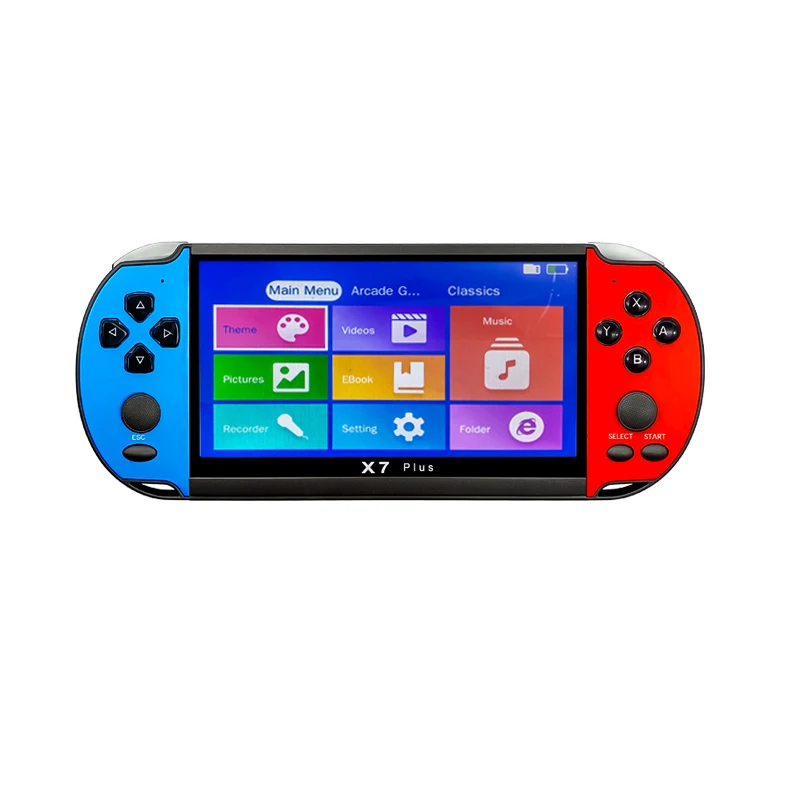 X7 Plus Portable Retro Handheld Game Console 5.1 inch LCD Color 8GB Double Rocker Video Game Player Built-in 3000+ Games