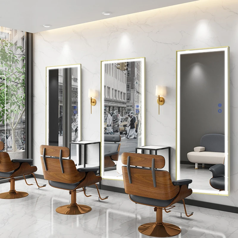Best Design Standing Full Dressing Led Mirror Barbershop Mirror For Hair Salon (1600358429414)