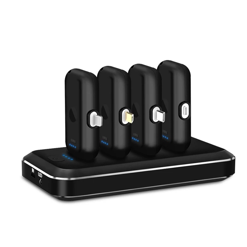 4 in 1 Universal 8000mah Magnetic Mini Power Bank External Battery Charger 1200mah Type C Pillow Powerbank LED Fast Charging